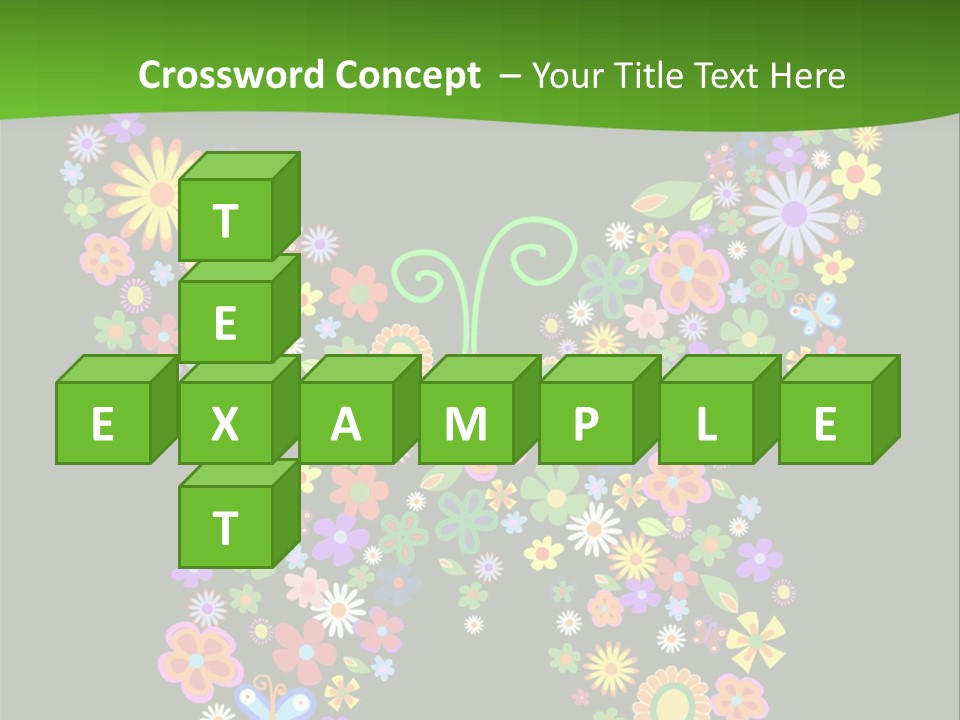 A Colorful Butterfly Made Up Of Flowers On A Black Background PowerPoint Template