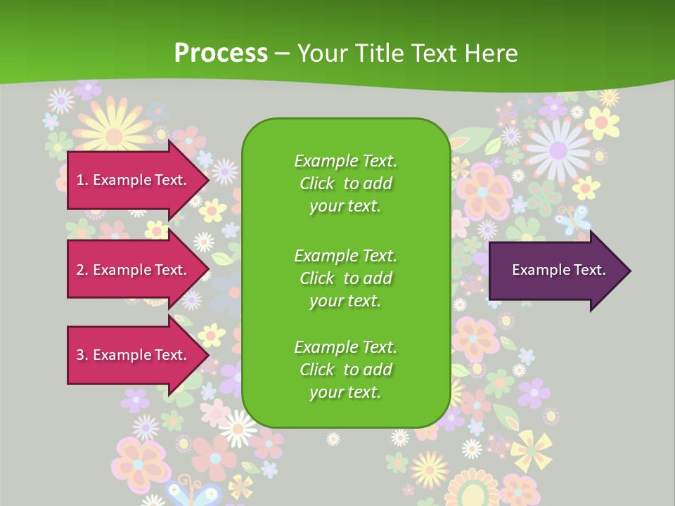 A Colorful Butterfly Made Up Of Flowers On A Black Background PowerPoint Template