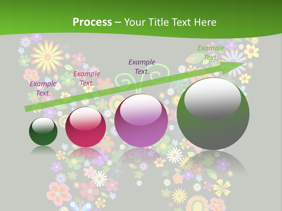 A Colorful Butterfly Made Up Of Flowers On A Black Background PowerPoint Template