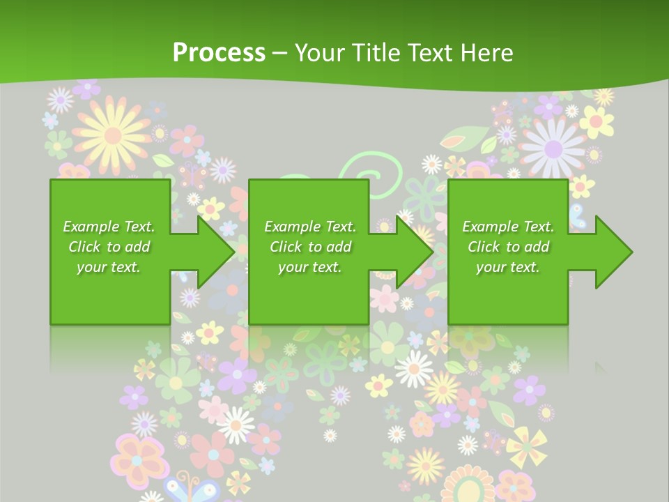 A Colorful Butterfly Made Up Of Flowers On A Black Background PowerPoint Template