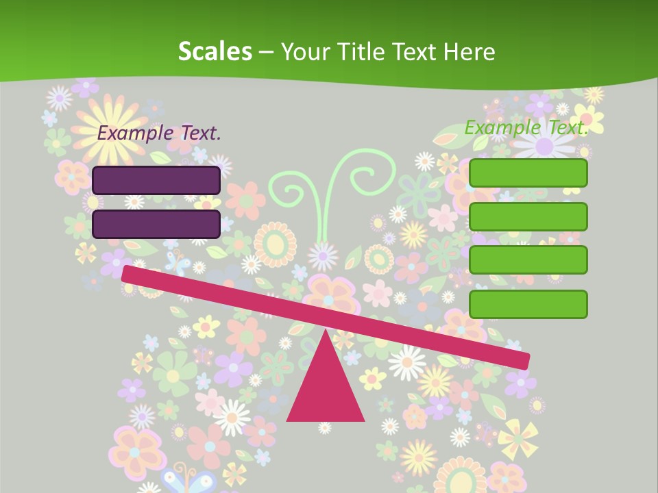 A Colorful Butterfly Made Up Of Flowers On A Black Background PowerPoint Template