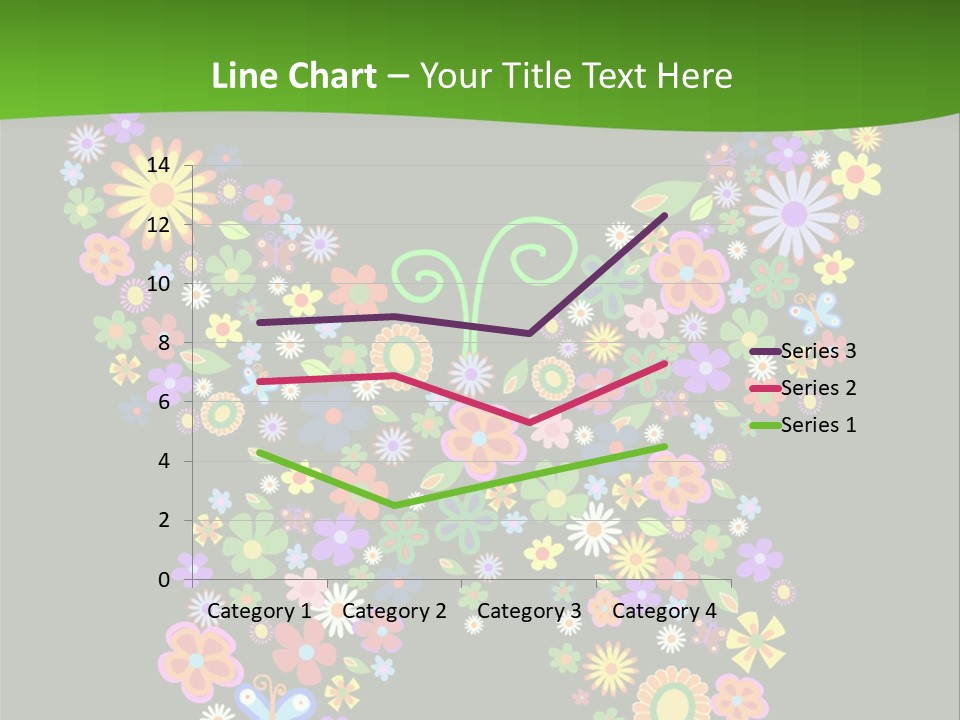 A Colorful Butterfly Made Up Of Flowers On A Black Background PowerPoint Template