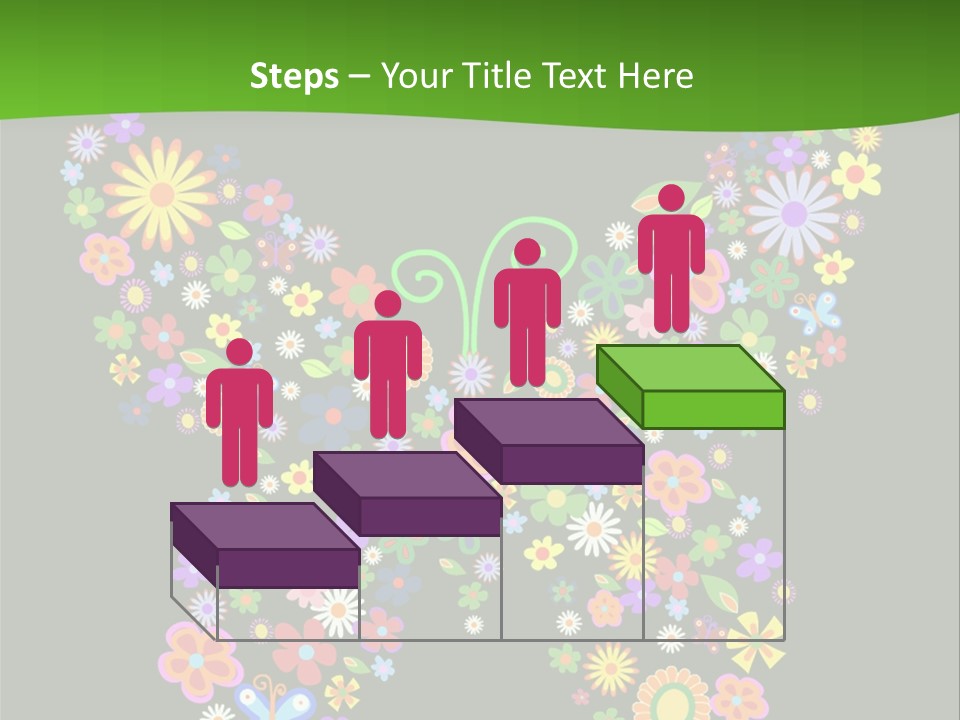 A Colorful Butterfly Made Up Of Flowers On A Black Background PowerPoint Template