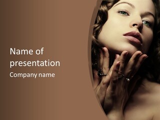 A Woman With Her Hands On Her Face PowerPoint Template