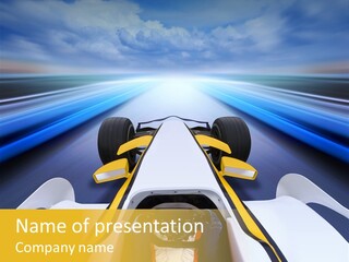 A Car Driving Down A Road With A Sky Background PowerPoint Template