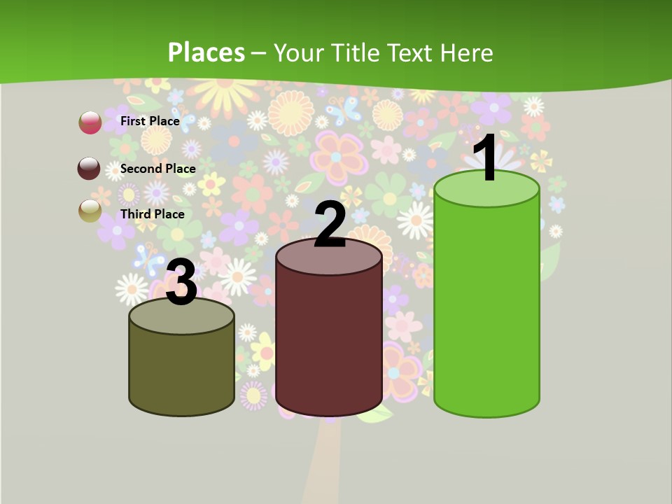 White Decoration Leaf PowerPoint Template