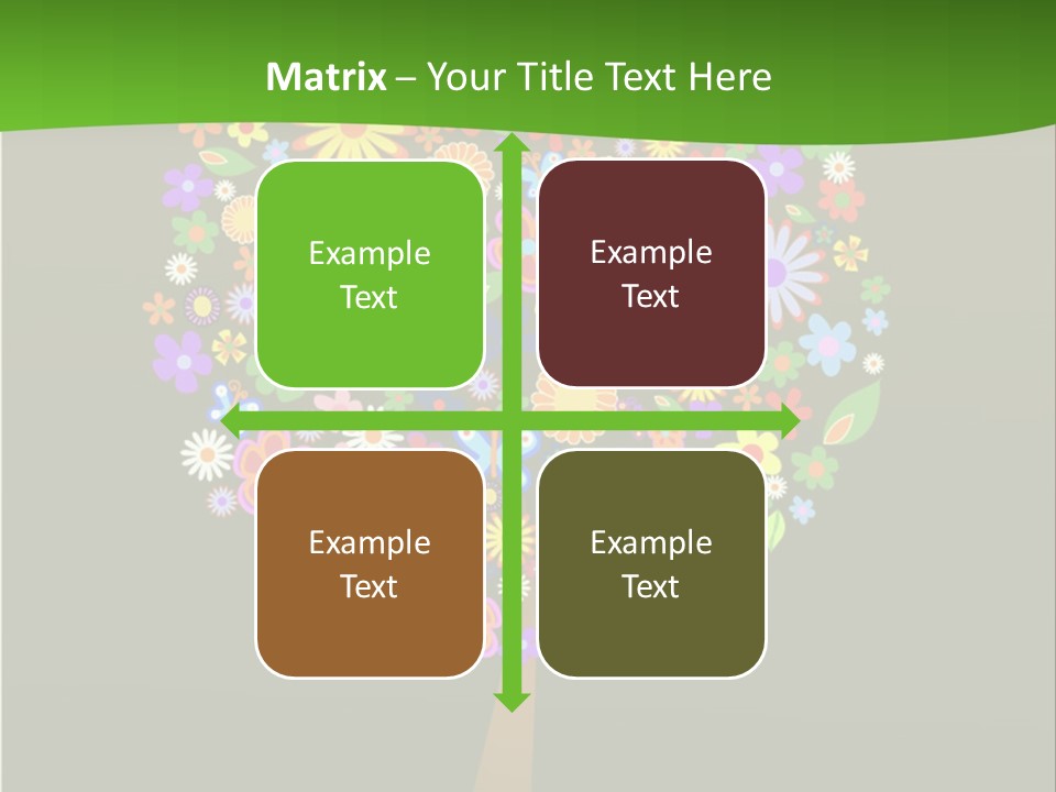 White Decoration Leaf PowerPoint Template