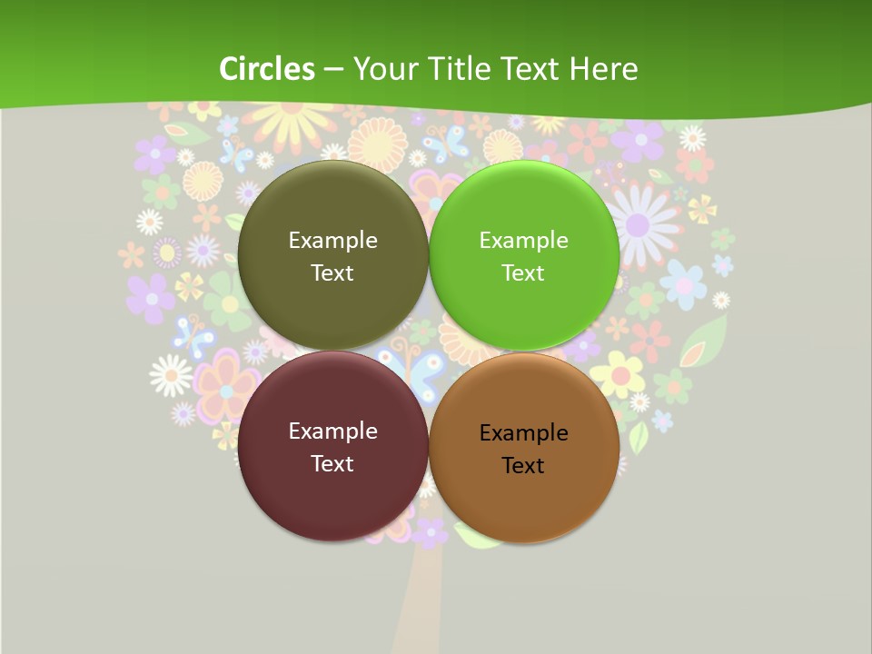 White Decoration Leaf PowerPoint Template