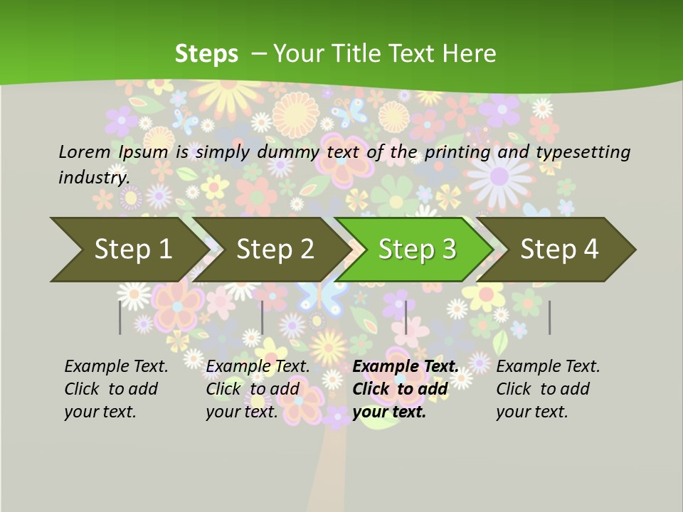 White Decoration Leaf PowerPoint Template