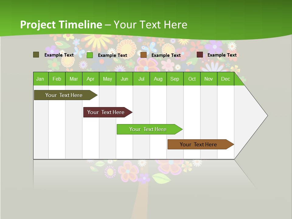 White Decoration Leaf PowerPoint Template