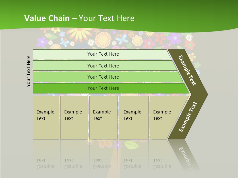 White Decoration Leaf PowerPoint Template