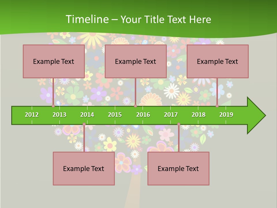White Decoration Leaf PowerPoint Template