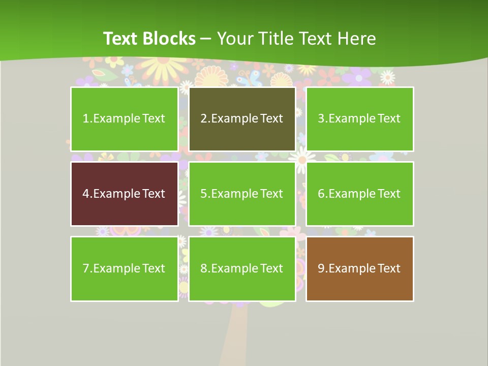 White Decoration Leaf PowerPoint Template