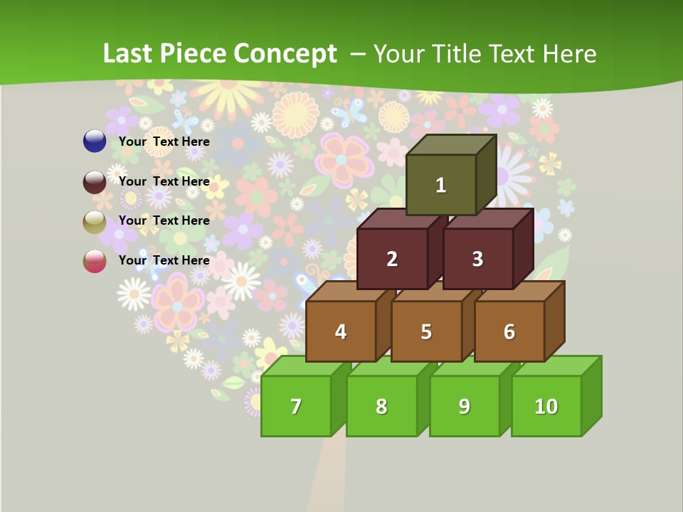 White Decoration Leaf PowerPoint Template