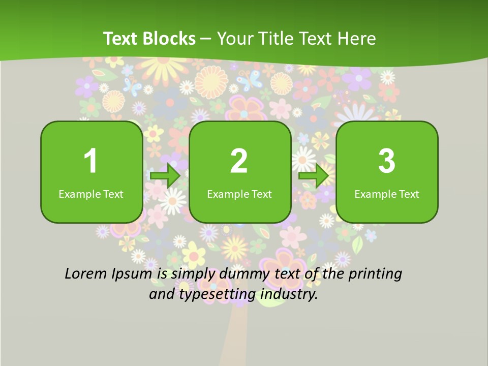 White Decoration Leaf PowerPoint Template