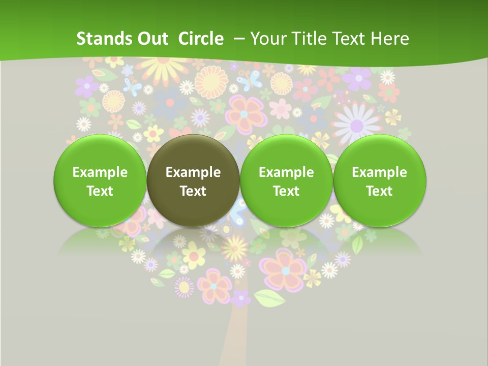 White Decoration Leaf PowerPoint Template