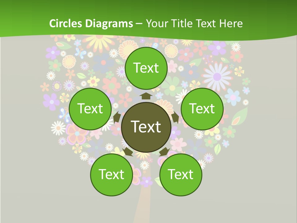 White Decoration Leaf PowerPoint Template