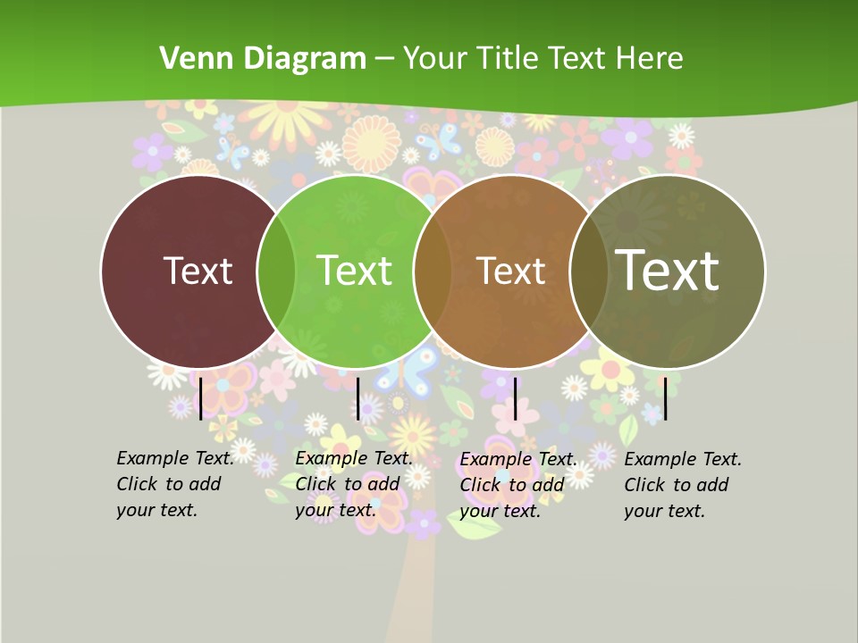 White Decoration Leaf PowerPoint Template