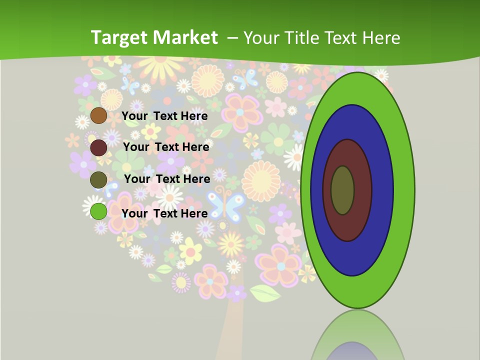 White Decoration Leaf PowerPoint Template