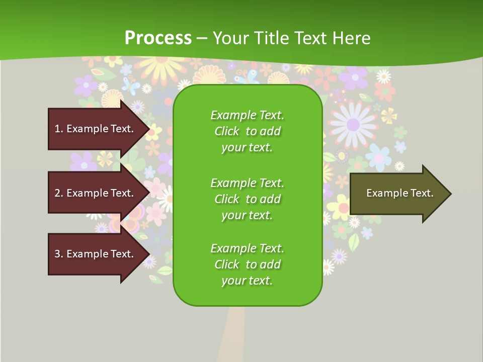 White Decoration Leaf PowerPoint Template