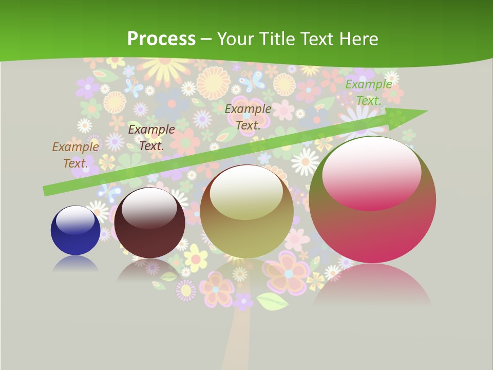 White Decoration Leaf PowerPoint Template