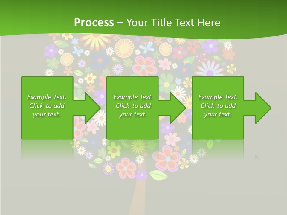 White Decoration Leaf PowerPoint Template