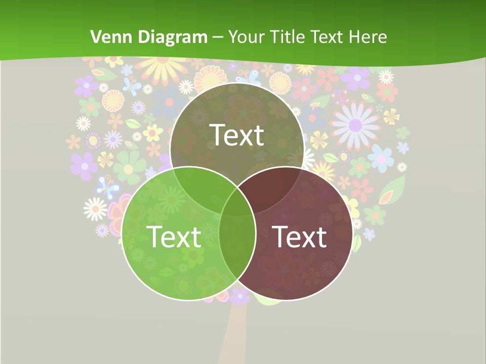 White Decoration Leaf PowerPoint Template