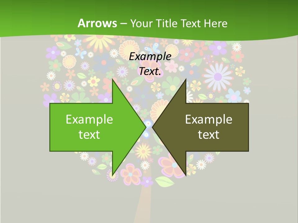 White Decoration Leaf PowerPoint Template