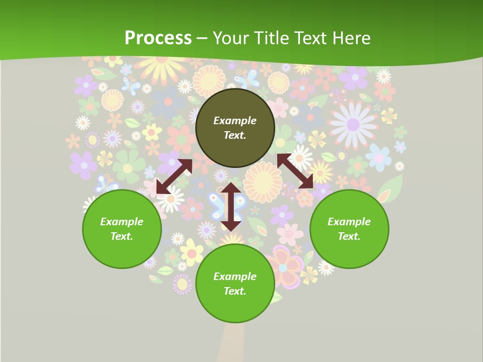 White Decoration Leaf PowerPoint Template