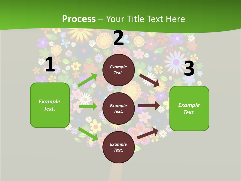 White Decoration Leaf PowerPoint Template