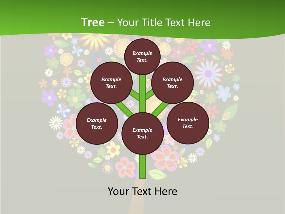 White Decoration Leaf PowerPoint Template