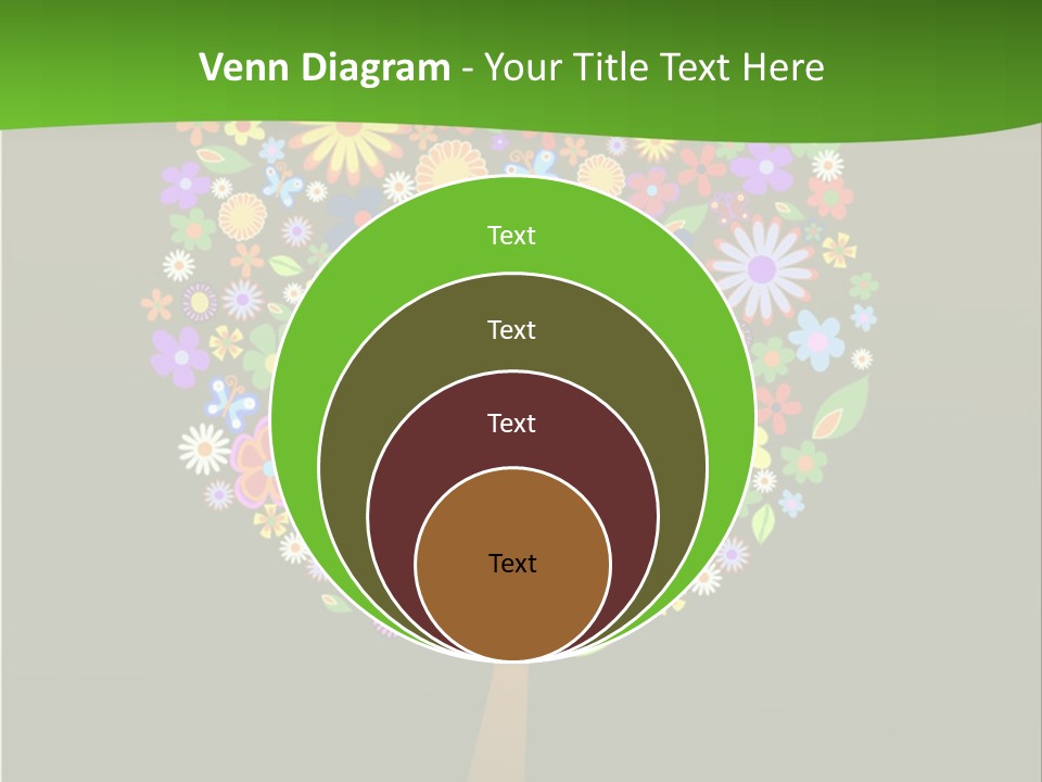 White Decoration Leaf PowerPoint Template