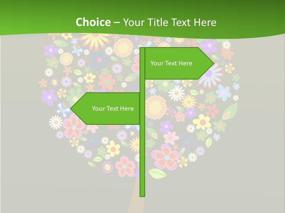 White Decoration Leaf PowerPoint Template