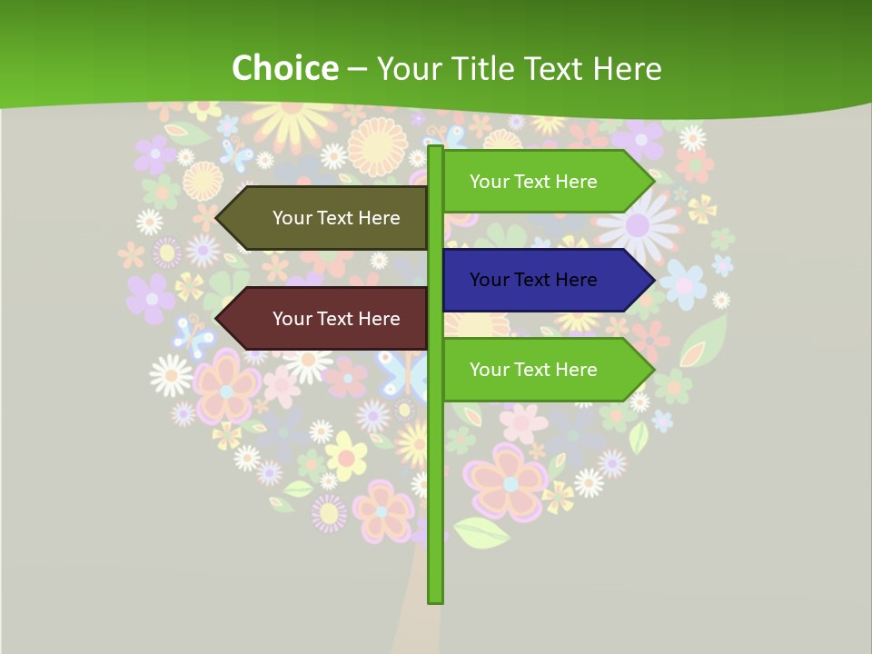 White Decoration Leaf PowerPoint Template