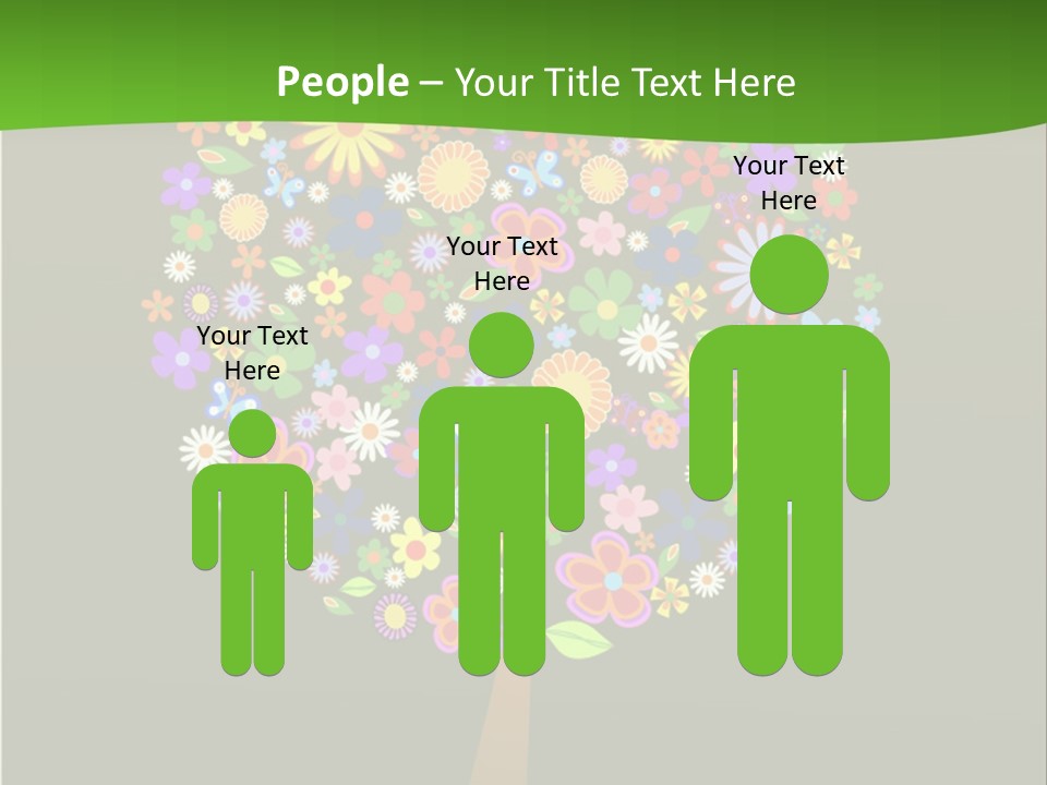 White Decoration Leaf PowerPoint Template