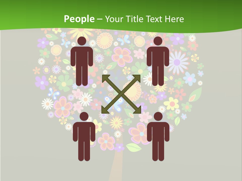 White Decoration Leaf PowerPoint Template