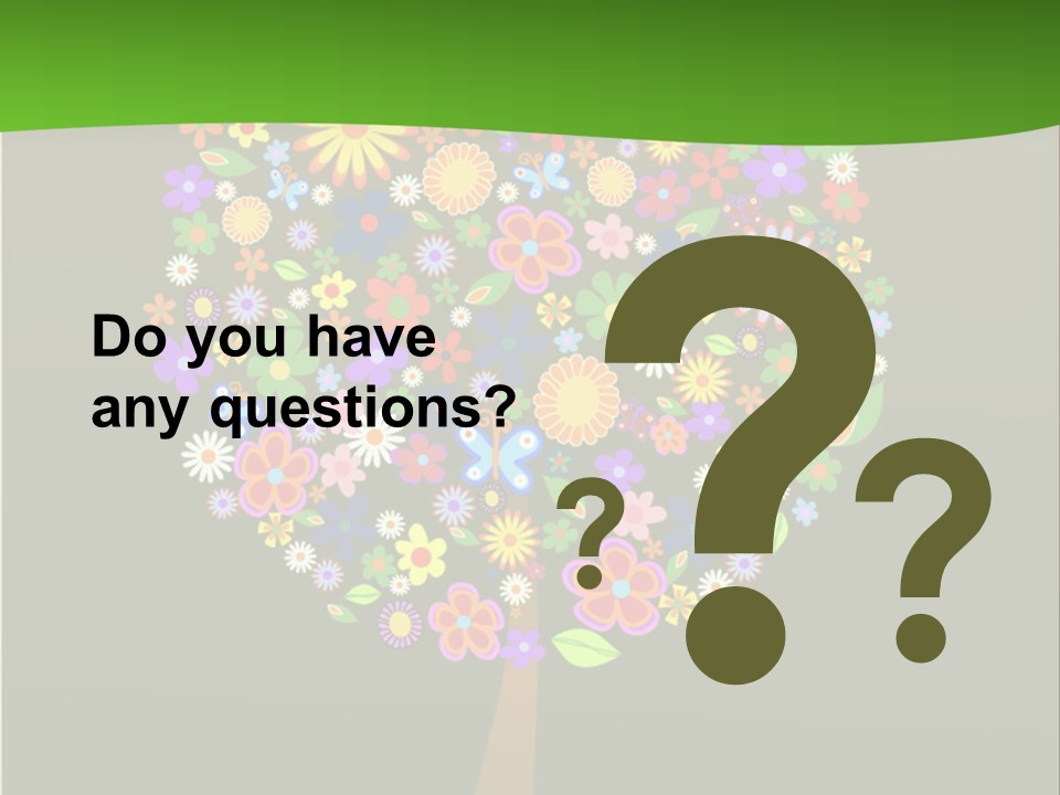 White Decoration Leaf PowerPoint Template