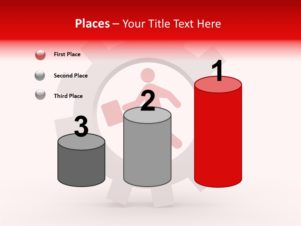 A Man Running Through A Gear Wheel With The Word Name Of Presentation On It PowerPoint Template