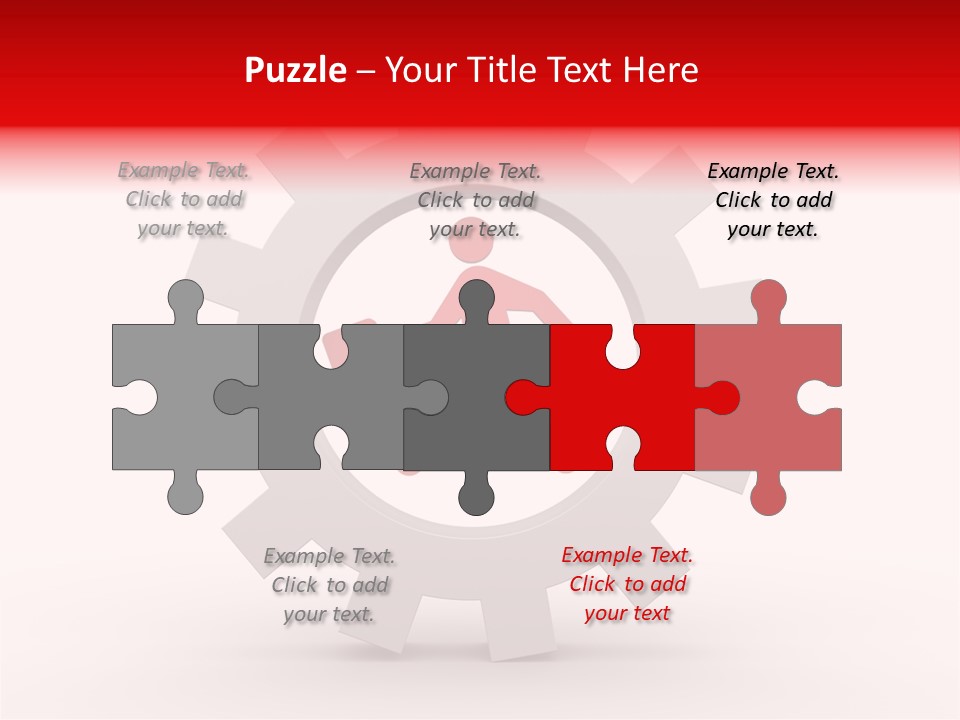 A Man Running Through A Gear Wheel With The Word Name Of Presentation On It PowerPoint Template