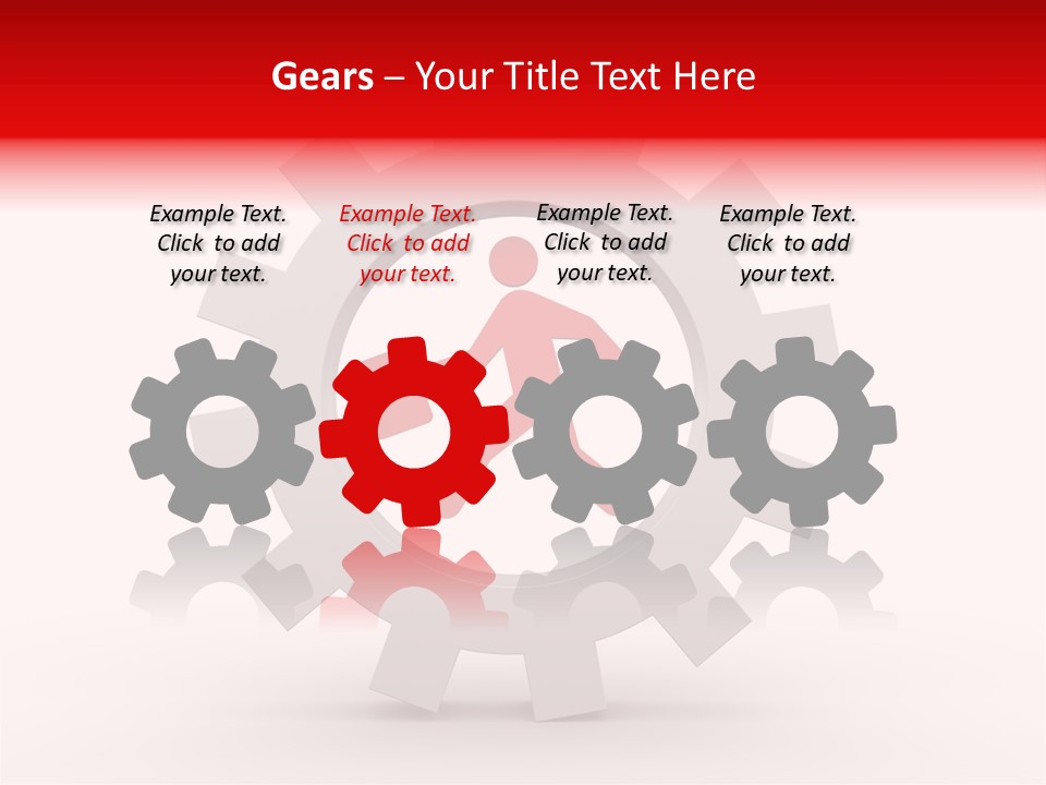 A Man Running Through A Gear Wheel With The Word Name Of Presentation On It PowerPoint Template