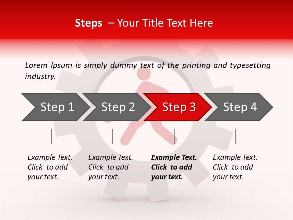 A Man Running Through A Gear Wheel With The Word Name Of Presentation On It PowerPoint Template