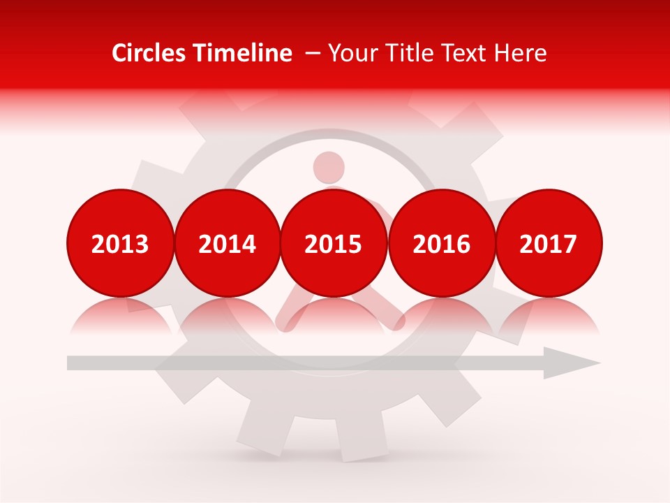 A Man Running Through A Gear Wheel With The Word Name Of Presentation On It PowerPoint Template