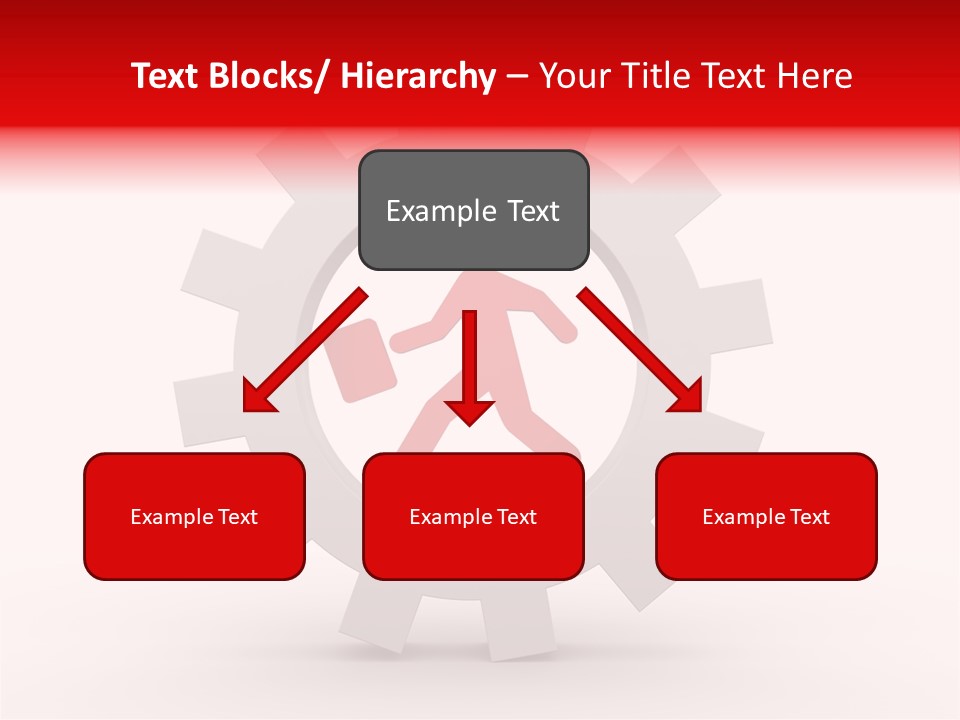 A Man Running Through A Gear Wheel With The Word Name Of Presentation On It PowerPoint Template