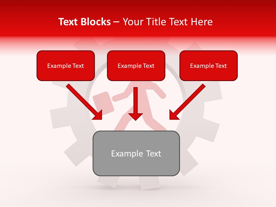 A Man Running Through A Gear Wheel With The Word Name Of Presentation On It PowerPoint Template