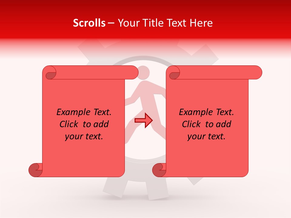 A Man Running Through A Gear Wheel With The Word Name Of Presentation On It PowerPoint Template