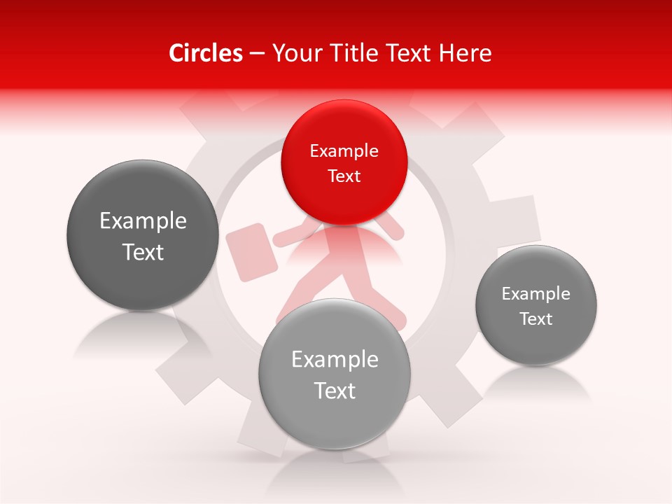 A Man Running Through A Gear Wheel With The Word Name Of Presentation On It PowerPoint Template