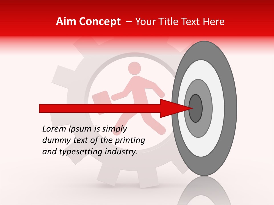 A Man Running Through A Gear Wheel With The Word Name Of Presentation On It PowerPoint Template