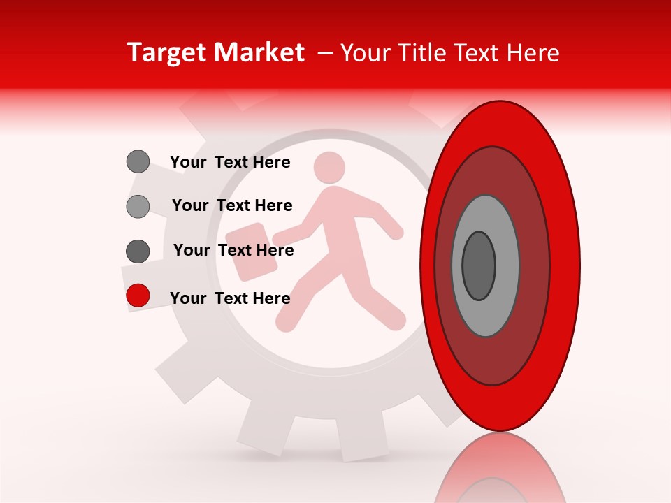 A Man Running Through A Gear Wheel With The Word Name Of Presentation On It PowerPoint Template