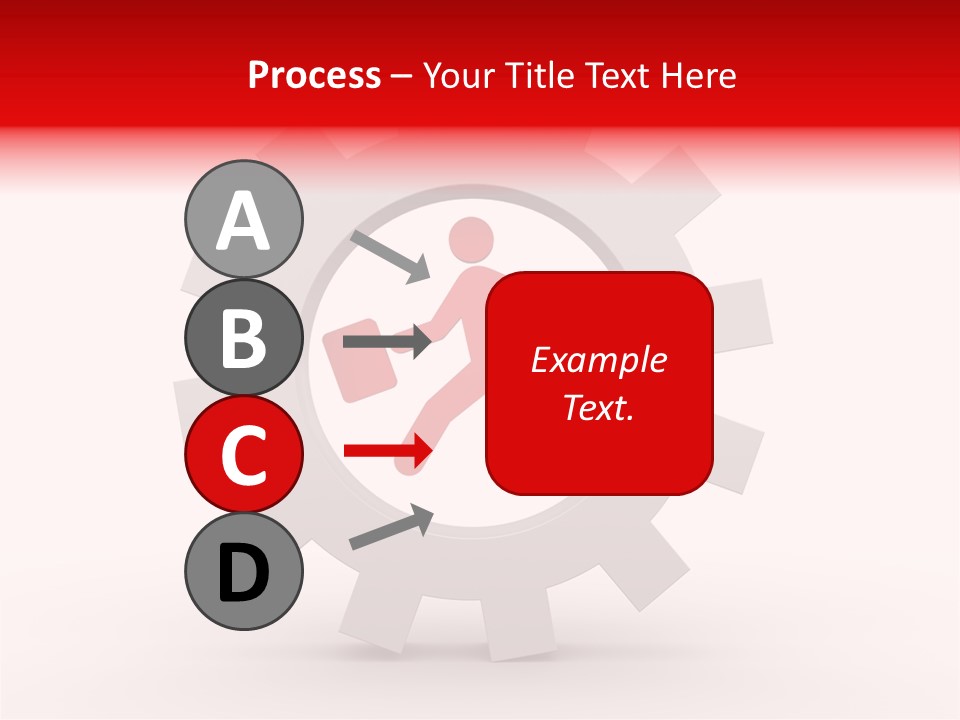 A Man Running Through A Gear Wheel With The Word Name Of Presentation On It PowerPoint Template