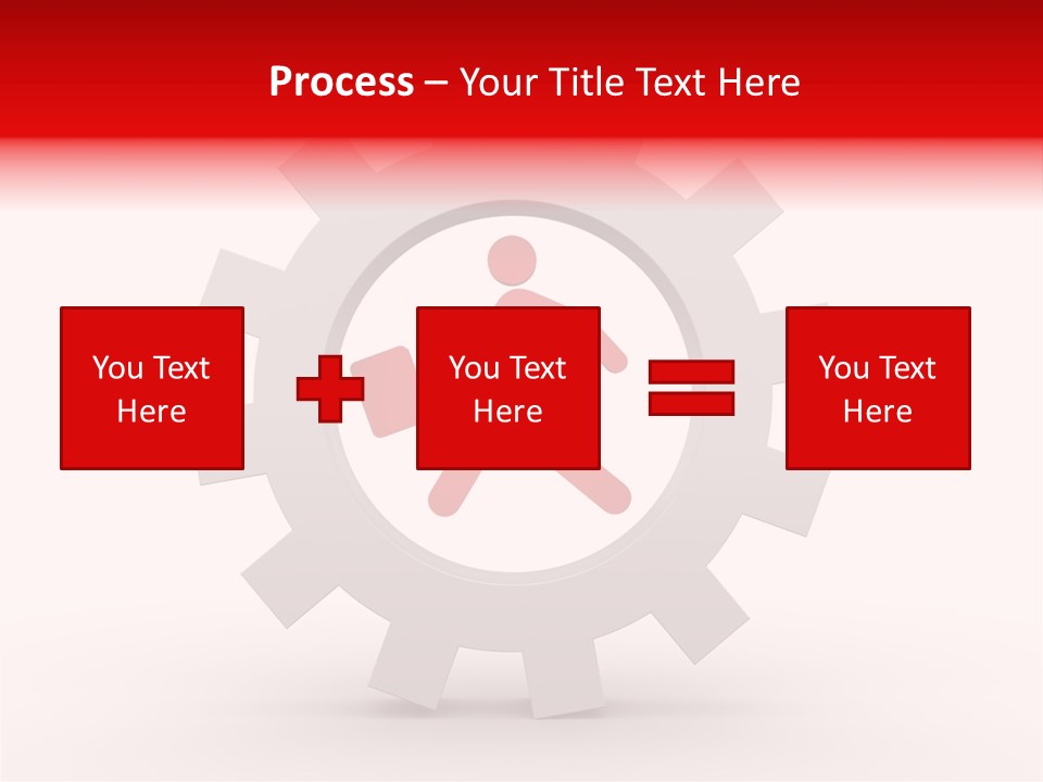 A Man Running Through A Gear Wheel With The Word Name Of Presentation On It PowerPoint Template
